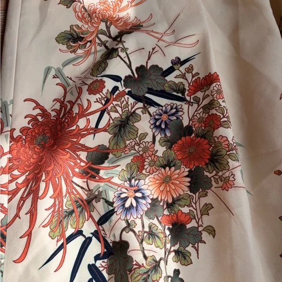 Zara Cream A-Line Midi Skirt with Multicolor Floral Print - Picture 3 of 6